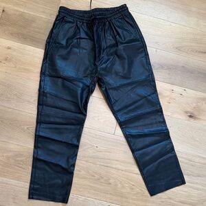 Deluc Faux Leather cropped Jogger Pants - Black